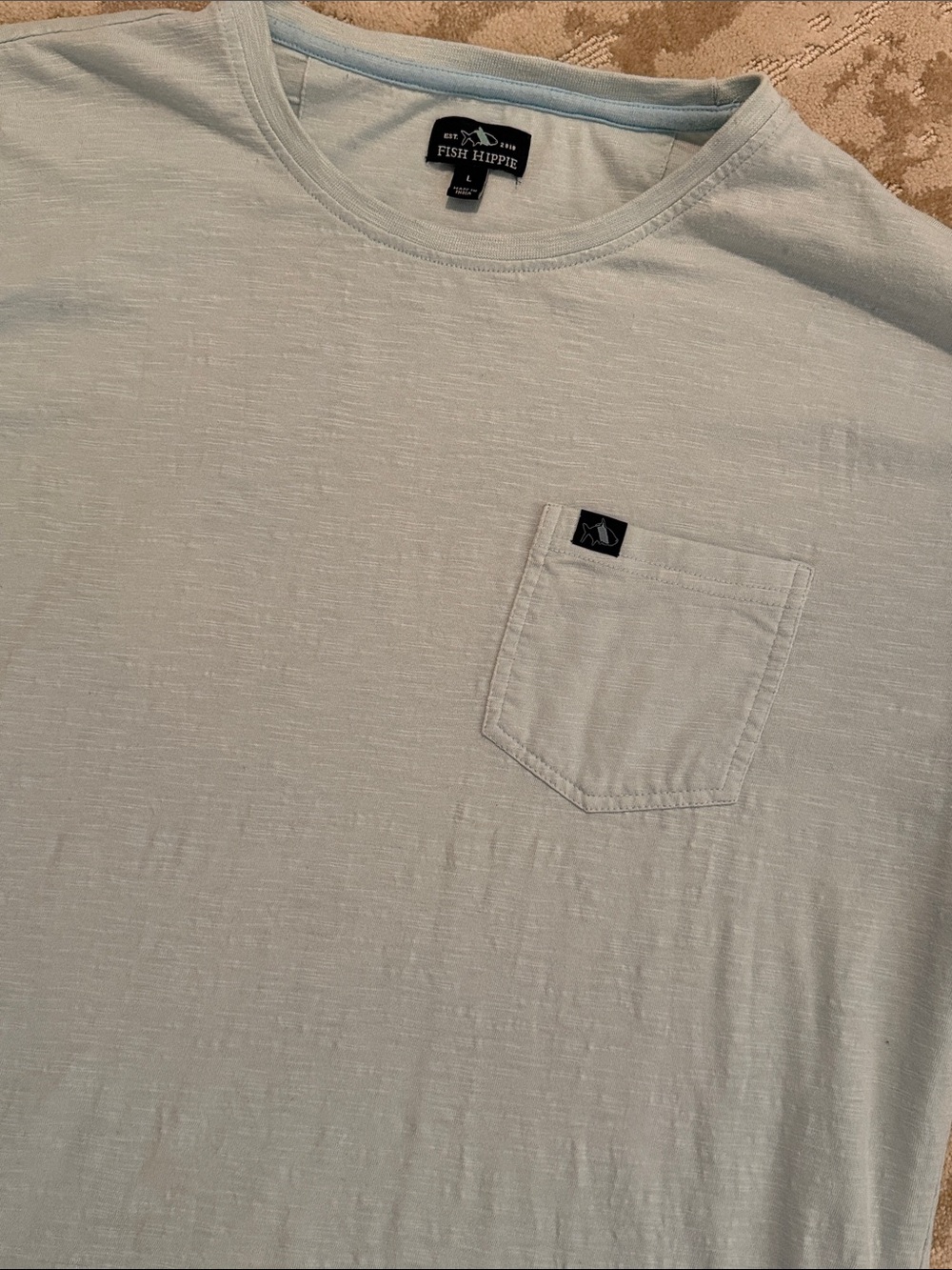 Fish Hippie cotton/poly slub pocket tee - Large